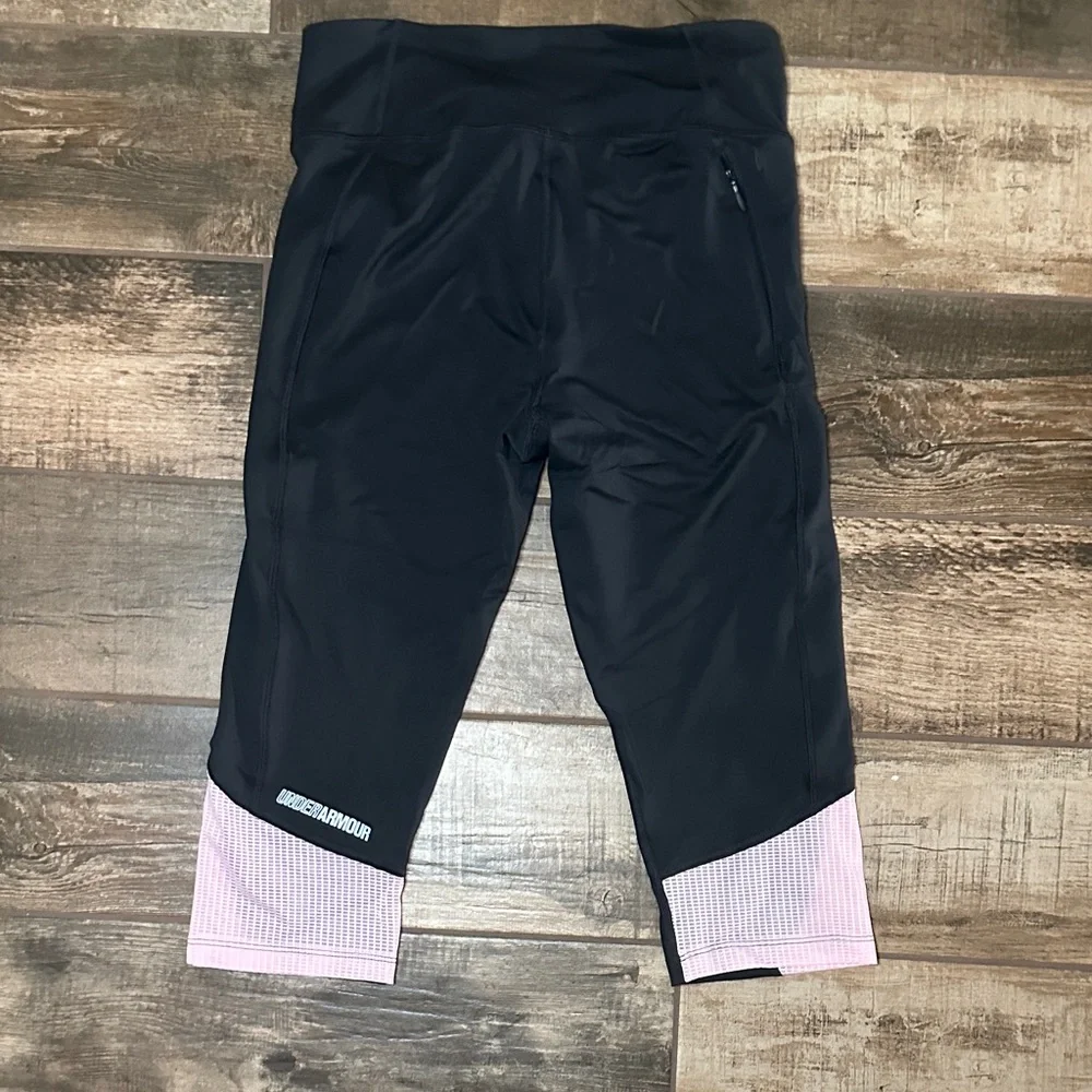 Under Armour gray and pink workout capris - Picture 2 of 2
